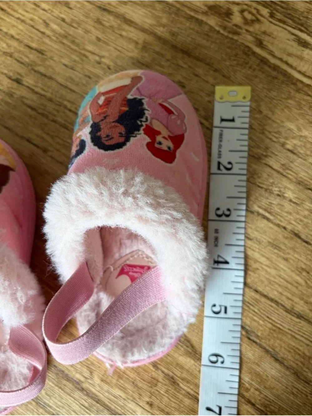Disney princess little girls pink slippers slide on shoes size 5-6 toddler